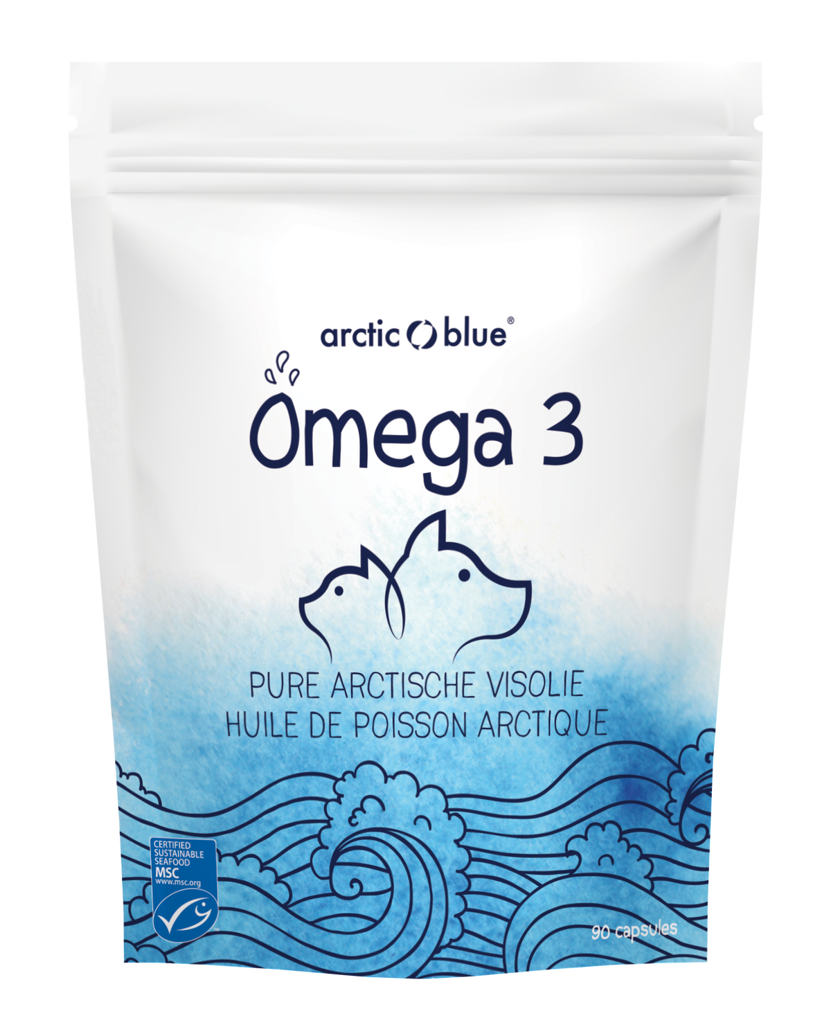 Arctic Blue | Omega 3 - Fischölkapseln für Hunde, Katzen & Pferde - MSC (90 kleine Kapseln)