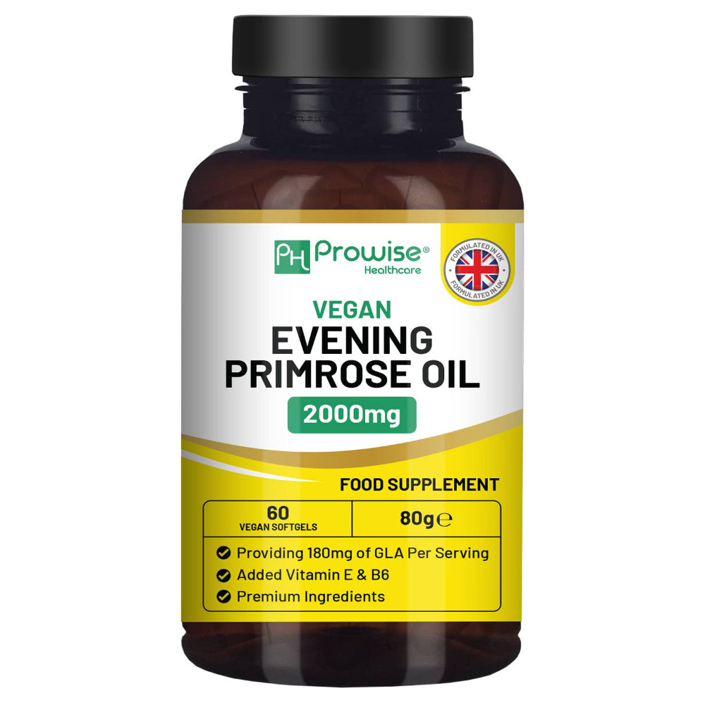 Prowise Healthcare Veganes Nachtkerzenöl 2000mg mit Vitamin E & B6 · 60 Weichkapseln – Bild 6