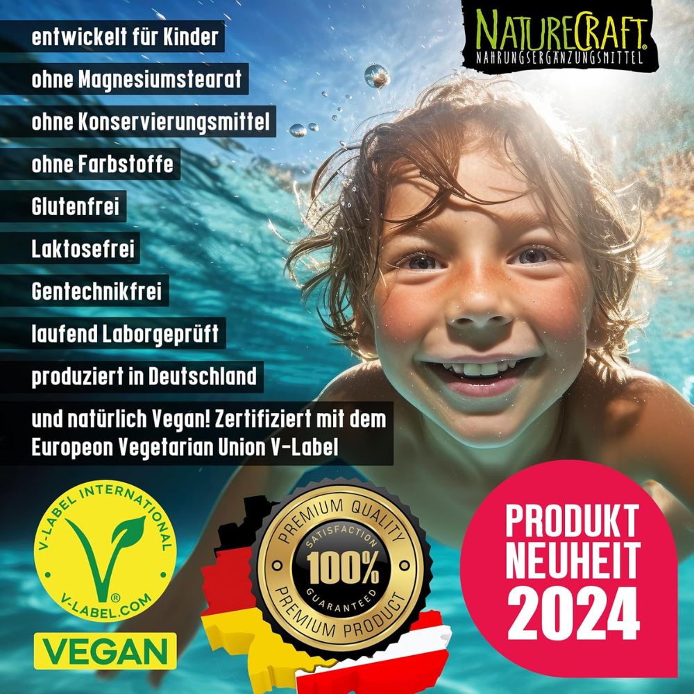 NatureCraft Kinder-Vital-Set Vegan Omega-3 Algenöl Kids + Vitamin D3 K2 Tropfen Kids – Bild 4