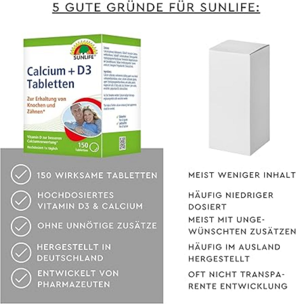 Sunlife Calcium + Vitamin D3 Tabletten · 150 Stück – Bild 6