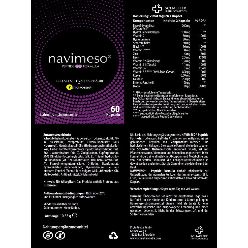 NAVIMESO® Collagen Formula mit hydrolysiertem Kollagen und Hyaluronsäure · 60 Kapseln – Bild 3