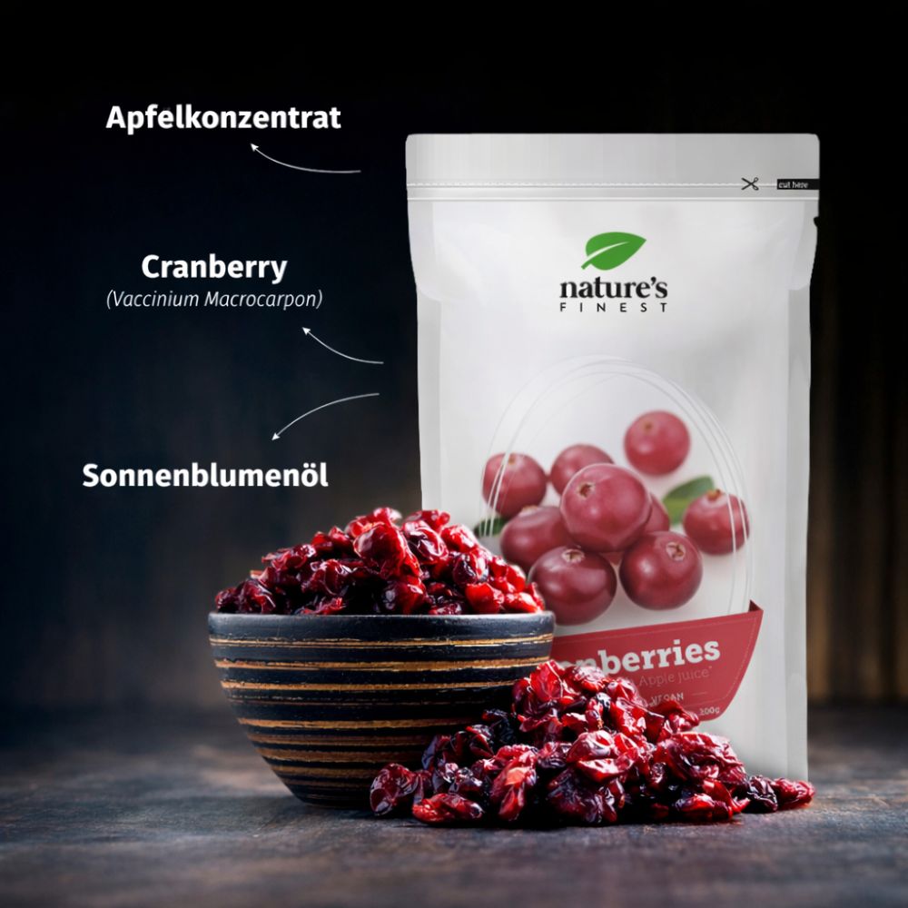 Nature's Finest Cranberries Bio mit Apfelsaft gesüßt · 200 g – Bild 2