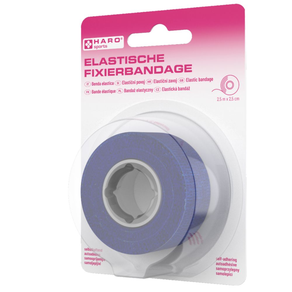 Haro Elastische Fixierbandage · Blau 2,5m x 2,5cm