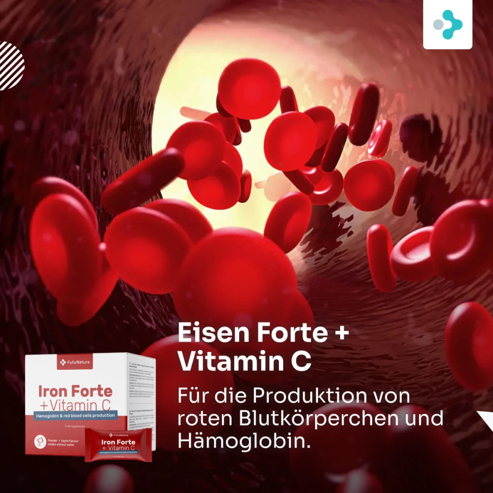 FutuNatura Eisen Forte + Vitamin C DIRECT · Blut, Immunität, Energie · 30 Beutel – Bild 2