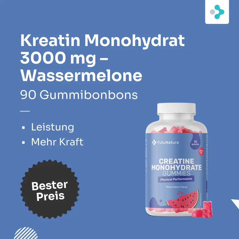 FutuNatura Kreatin Monohydrat 3000 mg · Wassermelone · 90 Gummibonbons – Bild 3