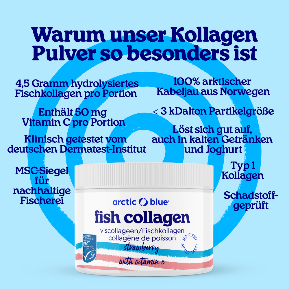 Arctic Blue Fischkollagen-Pulver Erdbeere · 150g – Bild 4