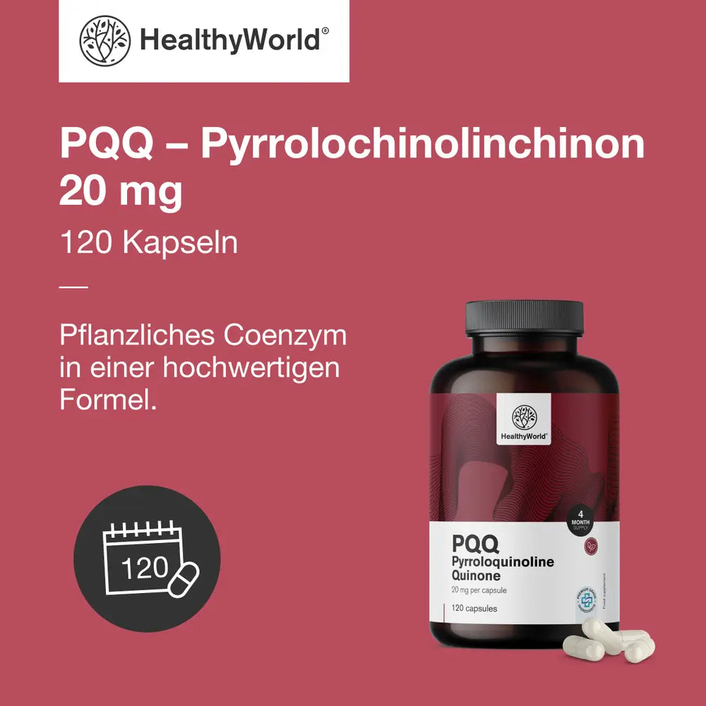 HealthyWorld PQQ · Pyrrolochinolinchinon 20 mg · 120 Kapseln – Bild 3