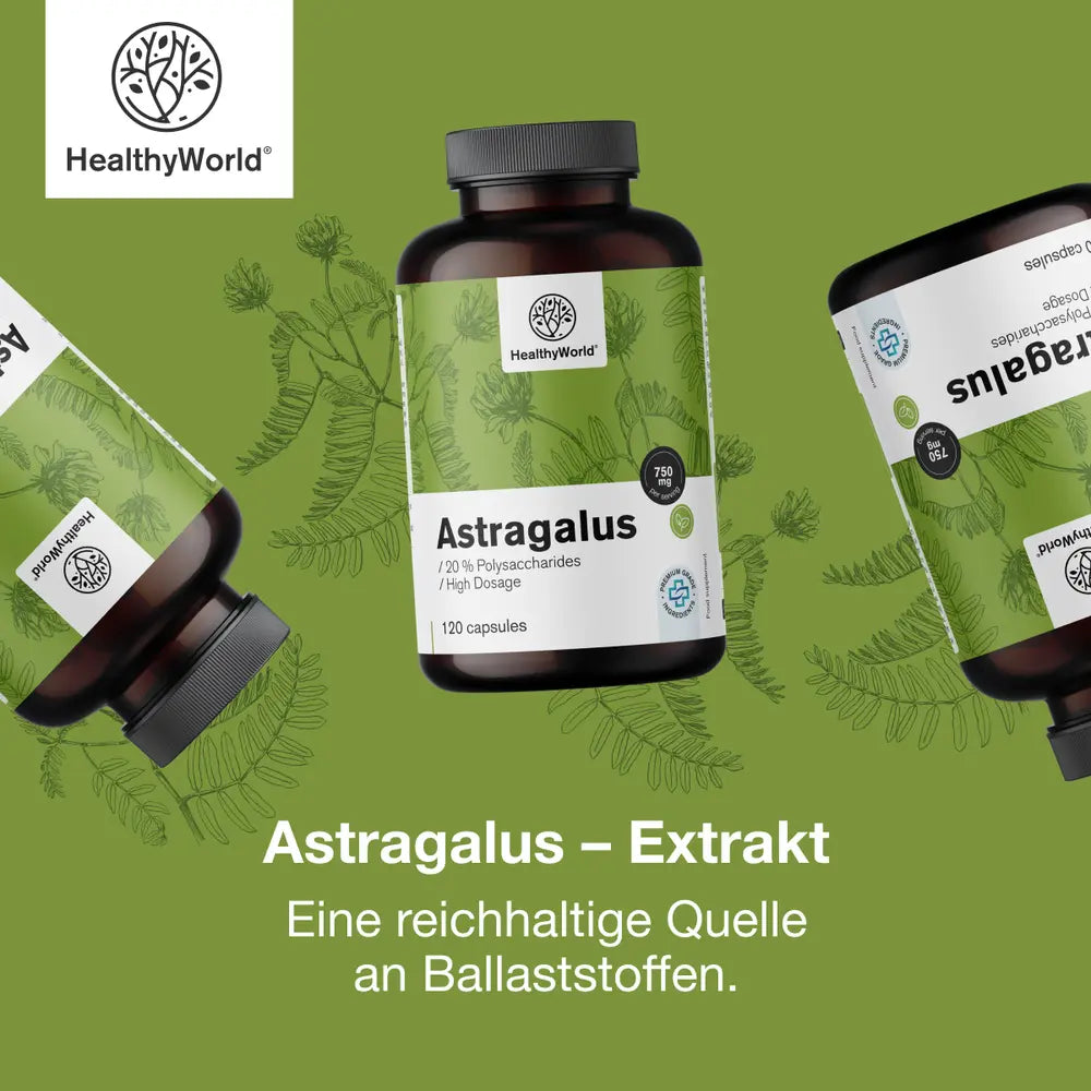 HealthyWorld Astragalus · Extrakt · 90 Kapseln – Bild 5