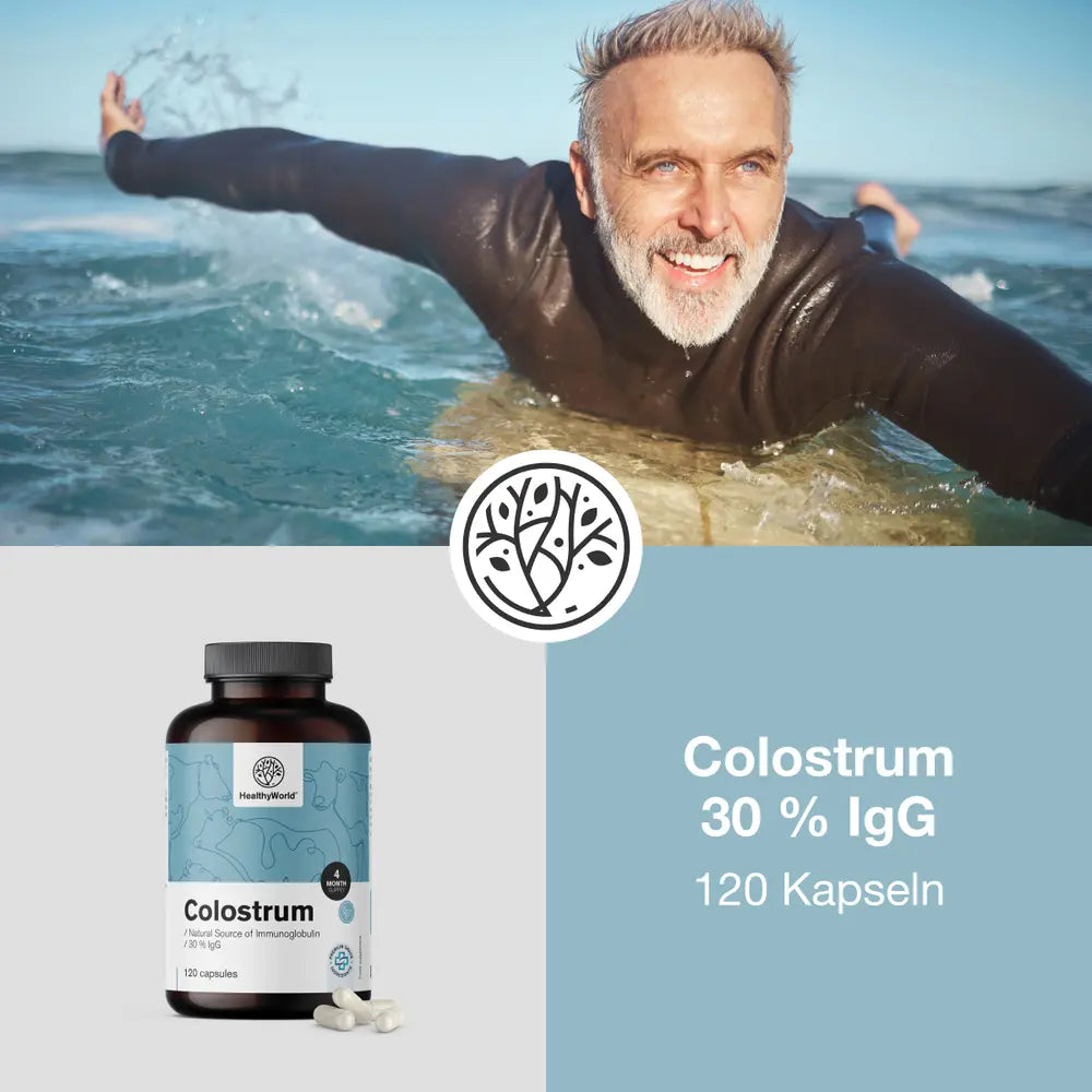 HealthyWorld Colostrum 30 % IgG für die tägliche Unterstützung der Vitalität · 120 Kapseln – Bild 2