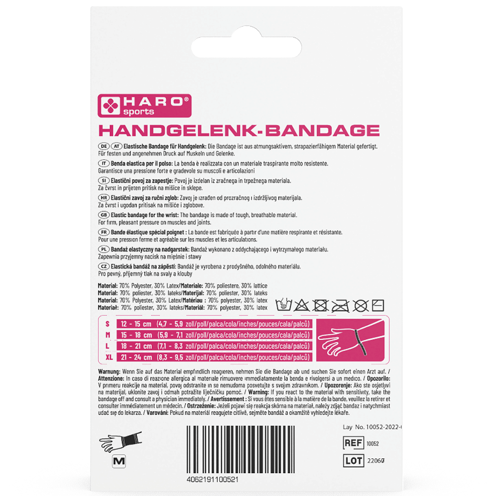 Haro Handgelenkbandage 1 Stück · Größen: S & M – Bild 5