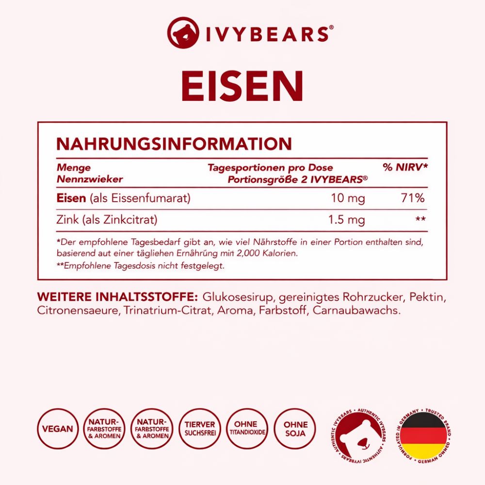 IvyBears Iron mit Eisen und Zink · 60 Gummibärchen – Bild 4
