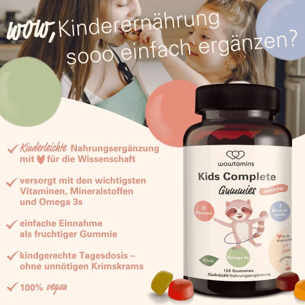 WOWTAMINS Kids Complete Gummies · ZUCKERFREI · 120 Gummies – Bild 3