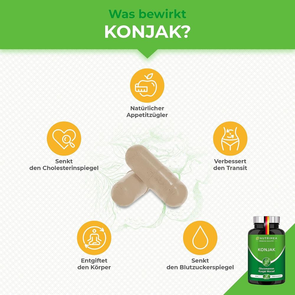 Nutrimea | Konjak konzentriert zu 95% Glucomannanen - 90 Kapseln