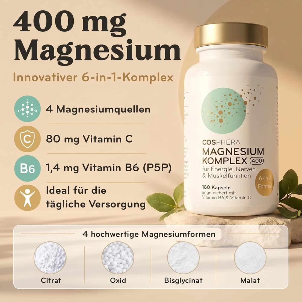 Cosphera Magnesium Komplex 400 · 180 Kapseln – Bild 2