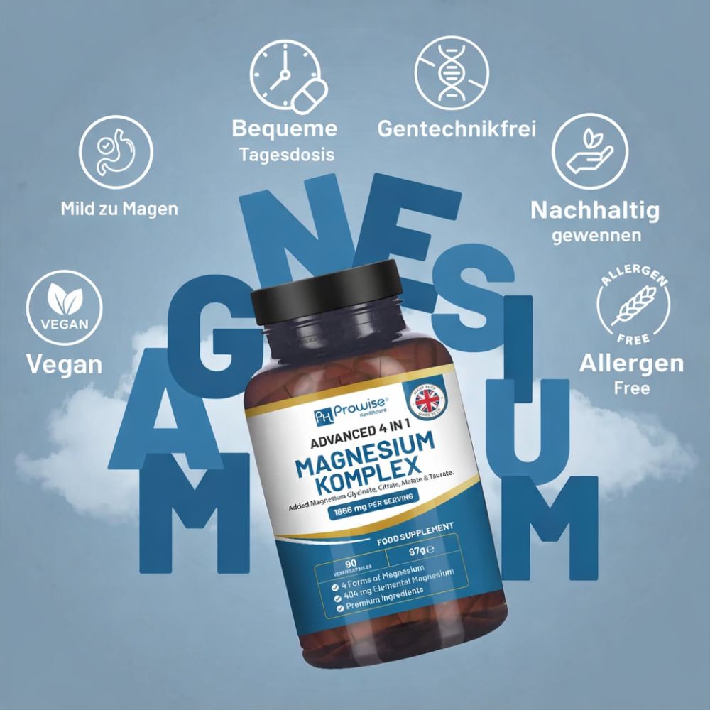 Prowise Healthcare Magnesiumglycinat-Komplex 4 in 1 · 1866 mg · 90 vegane Kapseln – Bild 4