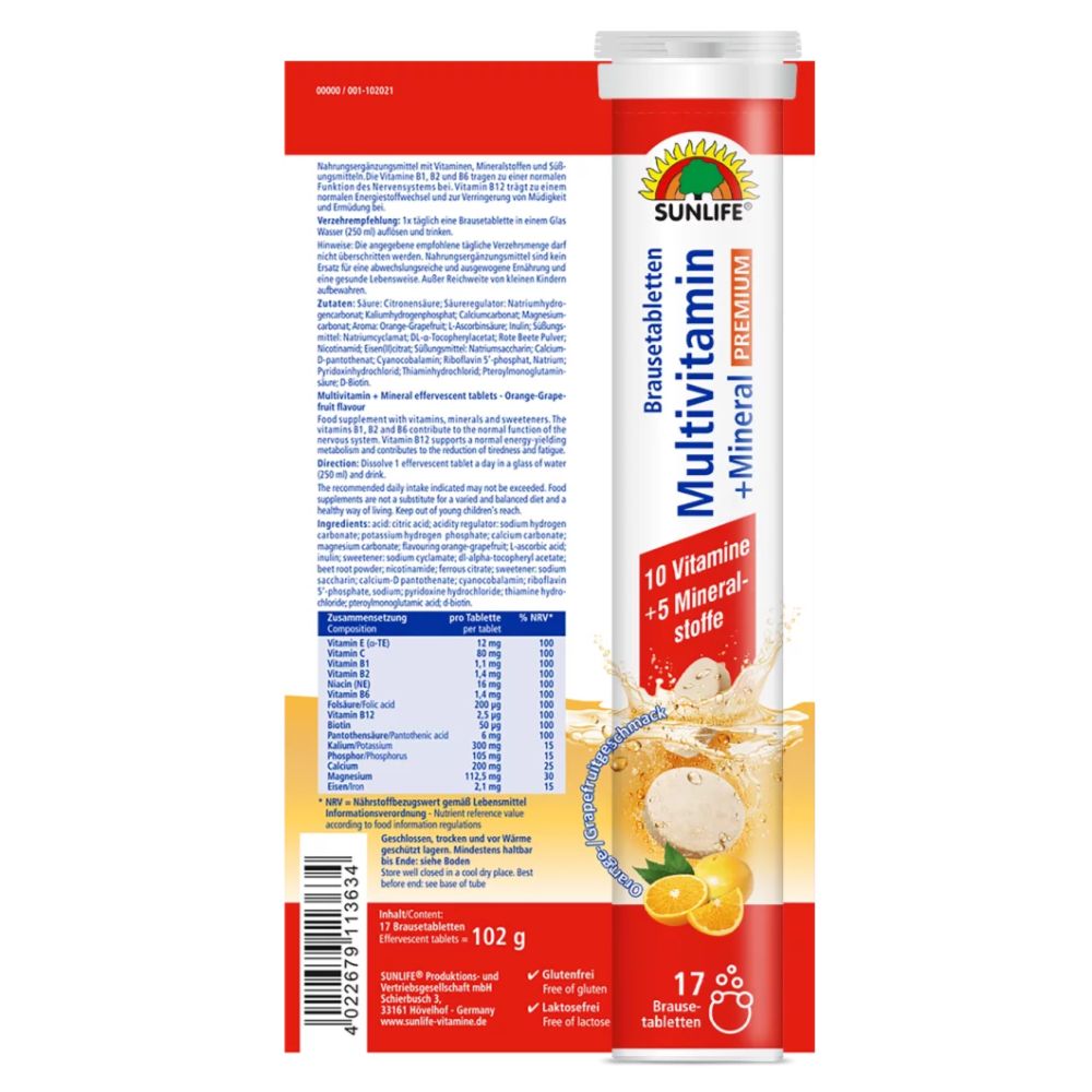 Sunlife Premium Multivitamin + Mineral Brausetabletten – Bild 6