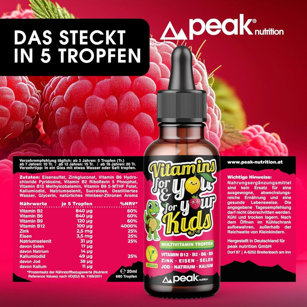 peak nutrition Vitamins for You and your Kids Multivitamin Tropfen · 20 ml – Bild 4
