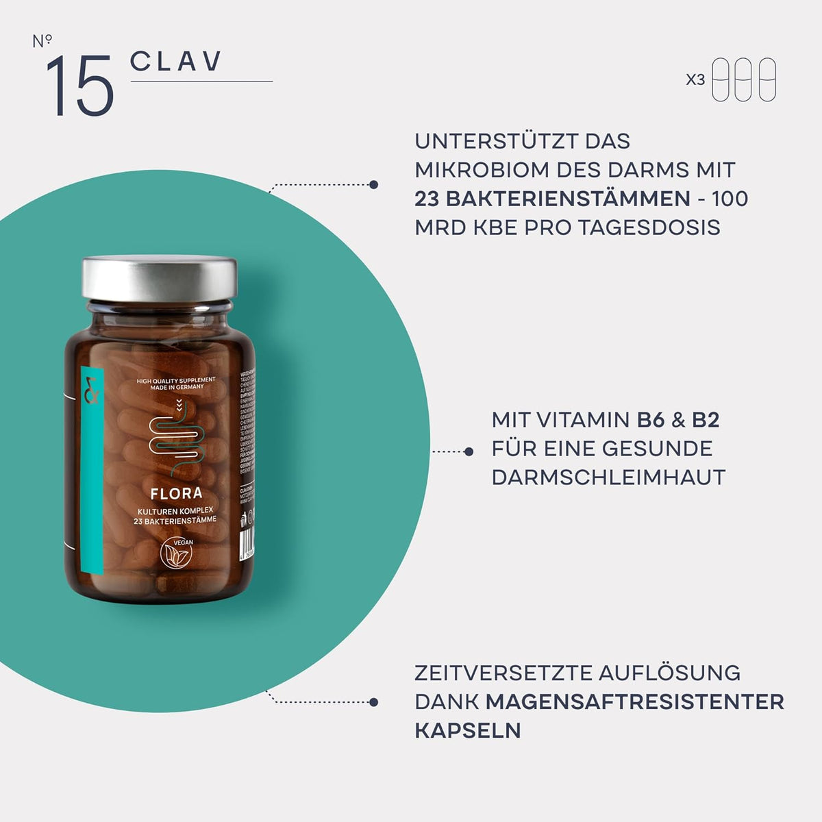 Clav N°15 FLORA mit 23 Bakterienkulturen – Bild 3