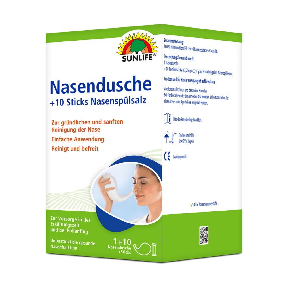Sunlife | Nasendusche + 10 Sticks Nasenspülsalz