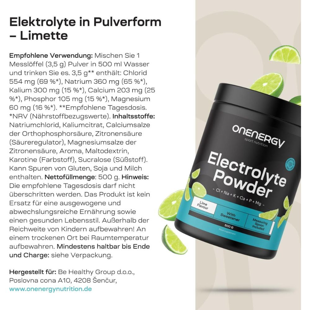 OnEnergy Elektrolyte in Pulverform · Limette · 500 g – Bild 6