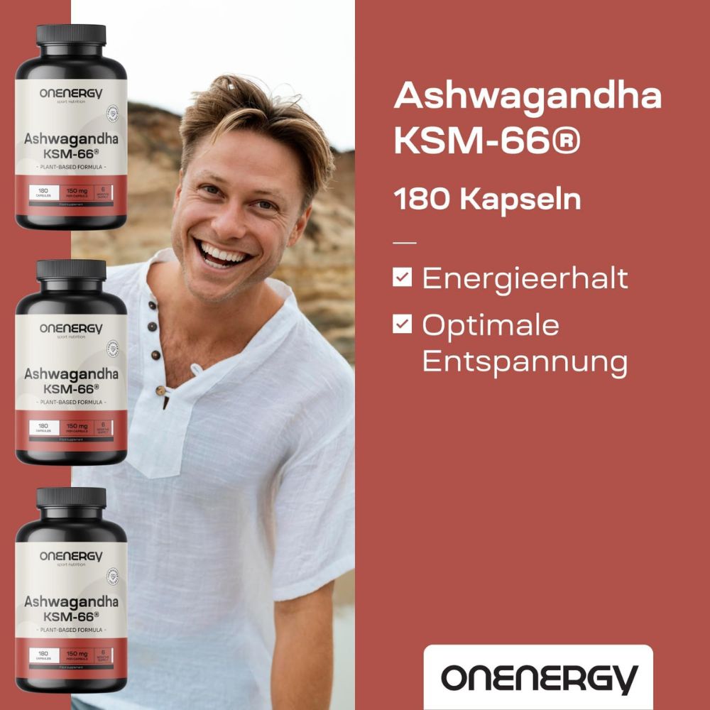 OnEnergy Ashwagandha KSM-66® für Leistungsfähigkeit · 180 Kapseln – Bild 4