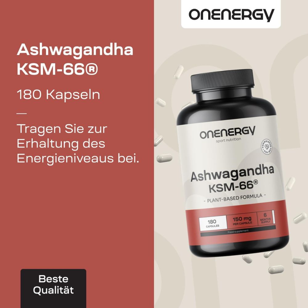 OnEnergy Ashwagandha KSM-66® für Leistungsfähigkeit · 180 Kapseln – Bild 5