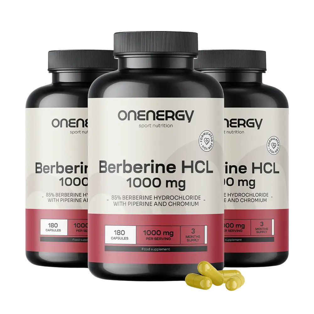 Onenergy | Berberin HCL 1000 mg - mit Piperin und Chrom - 180 Kapseln