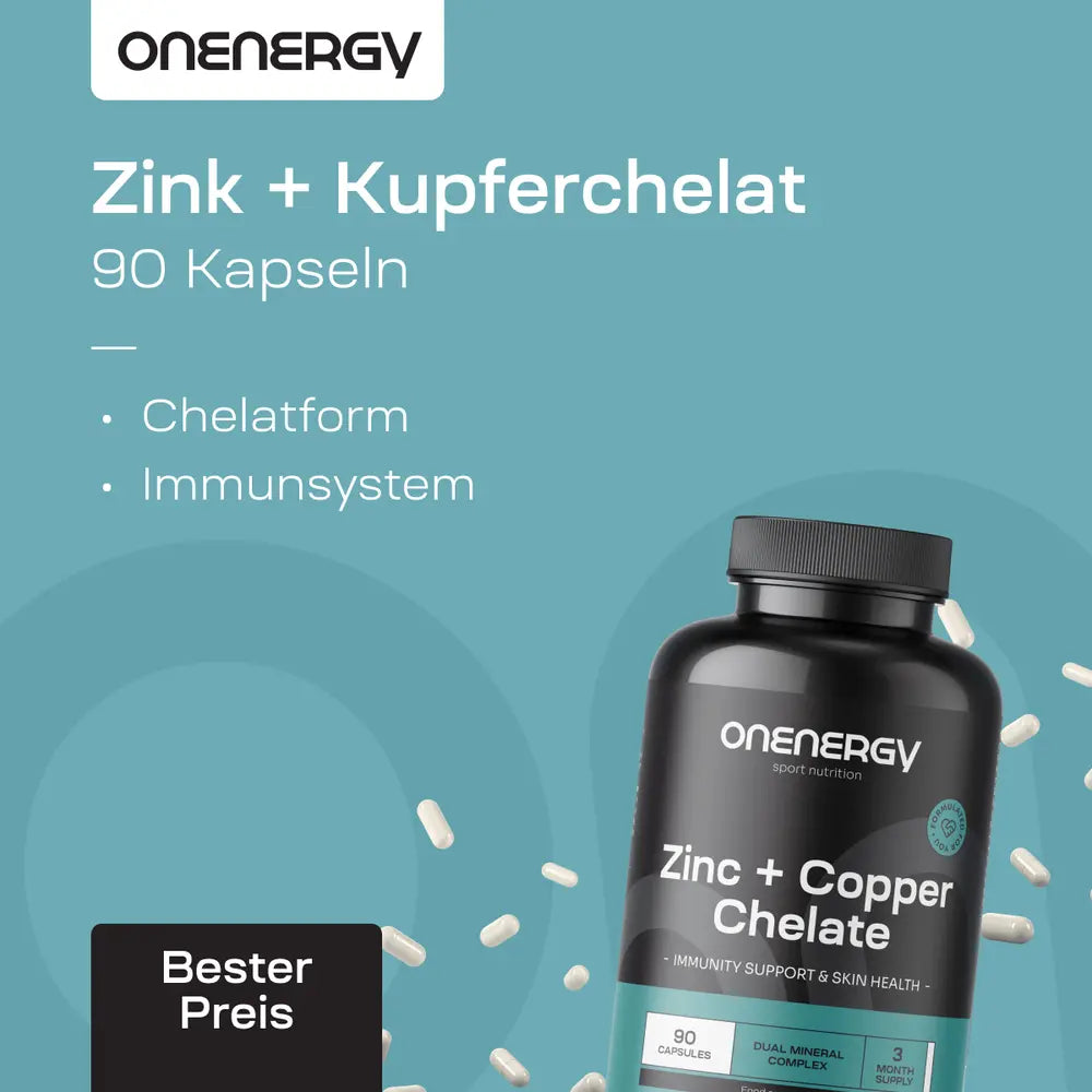 OnEnergy Zink + Kupferchelat · 90 Kapseln – Bild 3