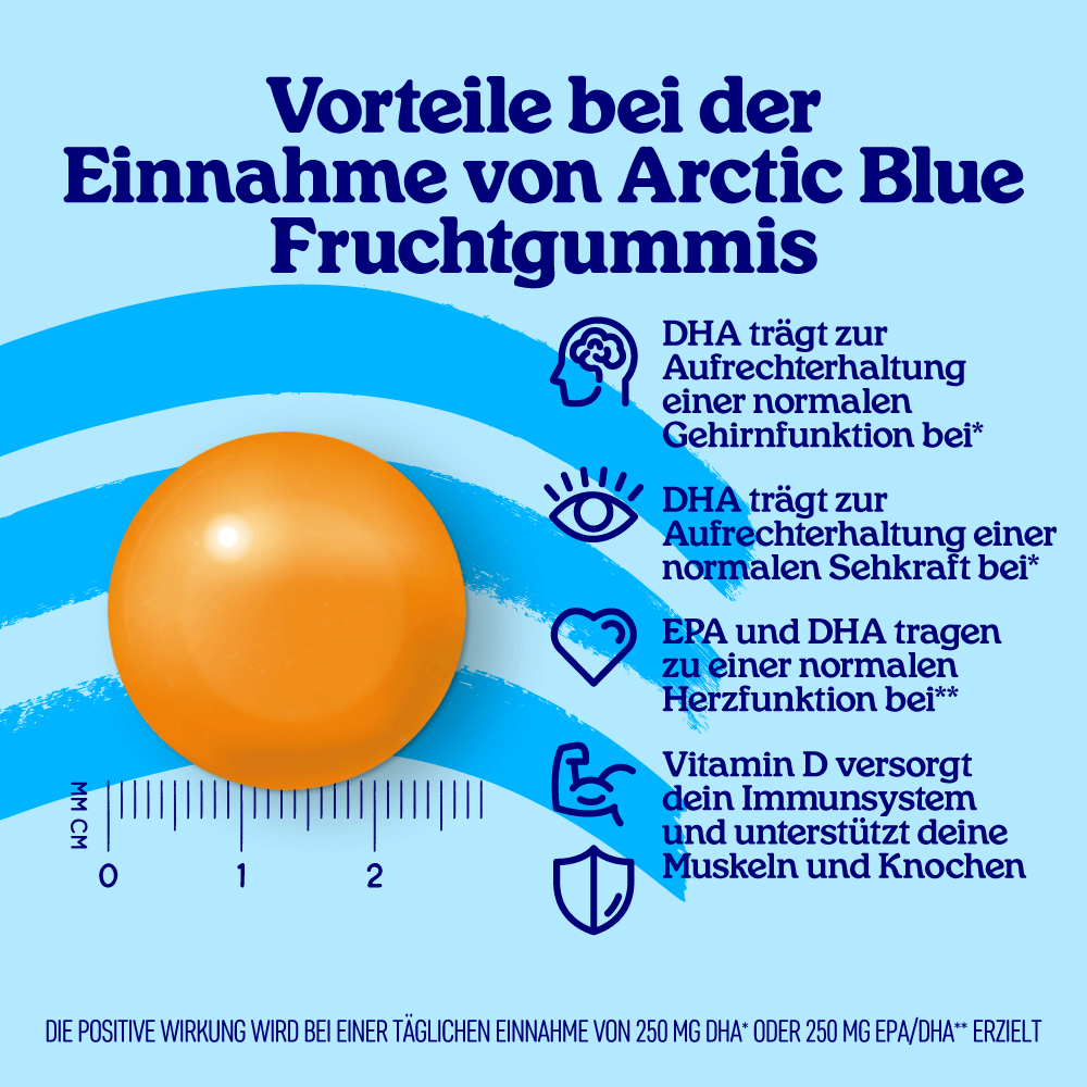 Arctic Blue Omega-3-Gummis DHA + EPA mit Vitamin D3 · MSC (30 Gummibärchen) – Bild 4
