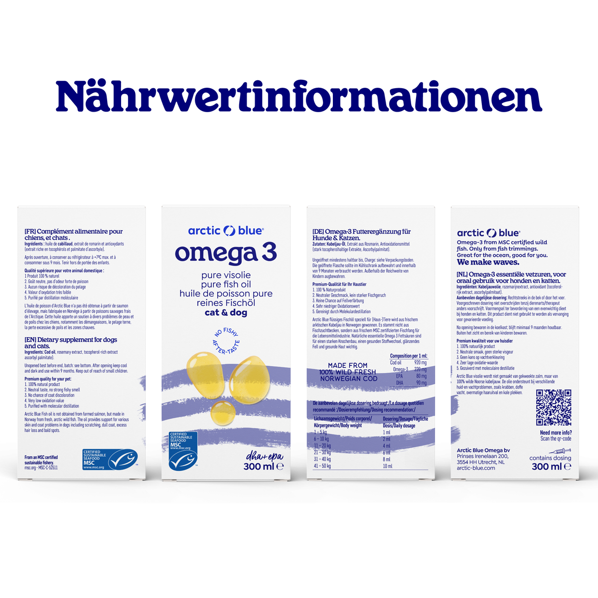 Arctic Blue | Omega 3 Fischöl für Hunde & Katzen