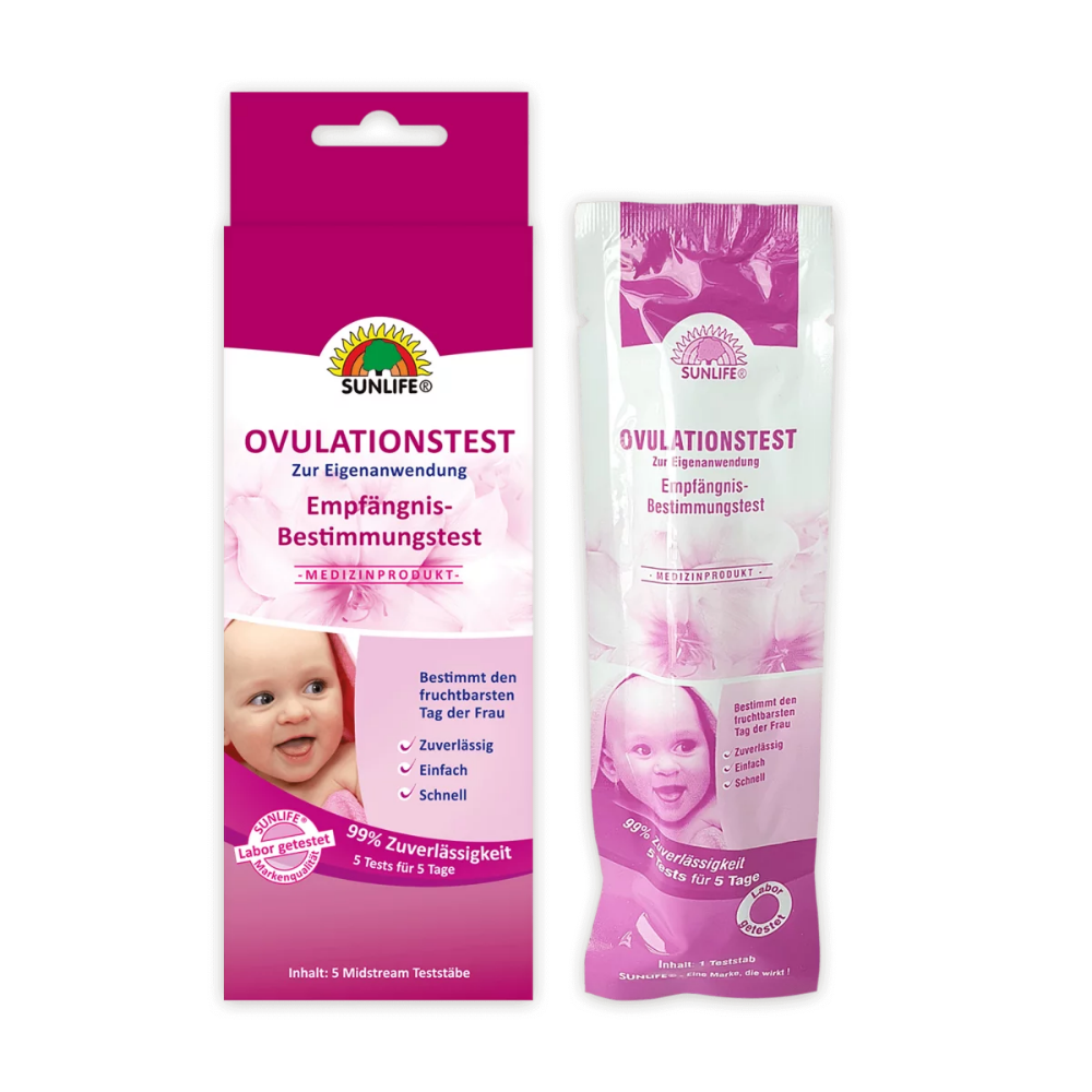 Sunlife | Ovulationstest / Fruchtbarkeitstest - 5 Stk Schnell-Teststäbchen