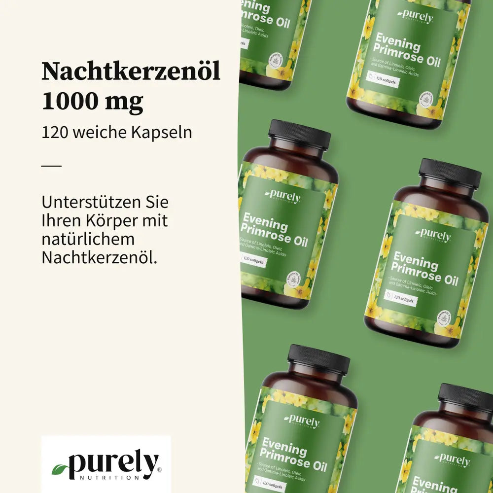 Purely Evening Primrose Oil (Nachtkerzenöl) 1000 mg · 120 Weichkapseln – Bild 3