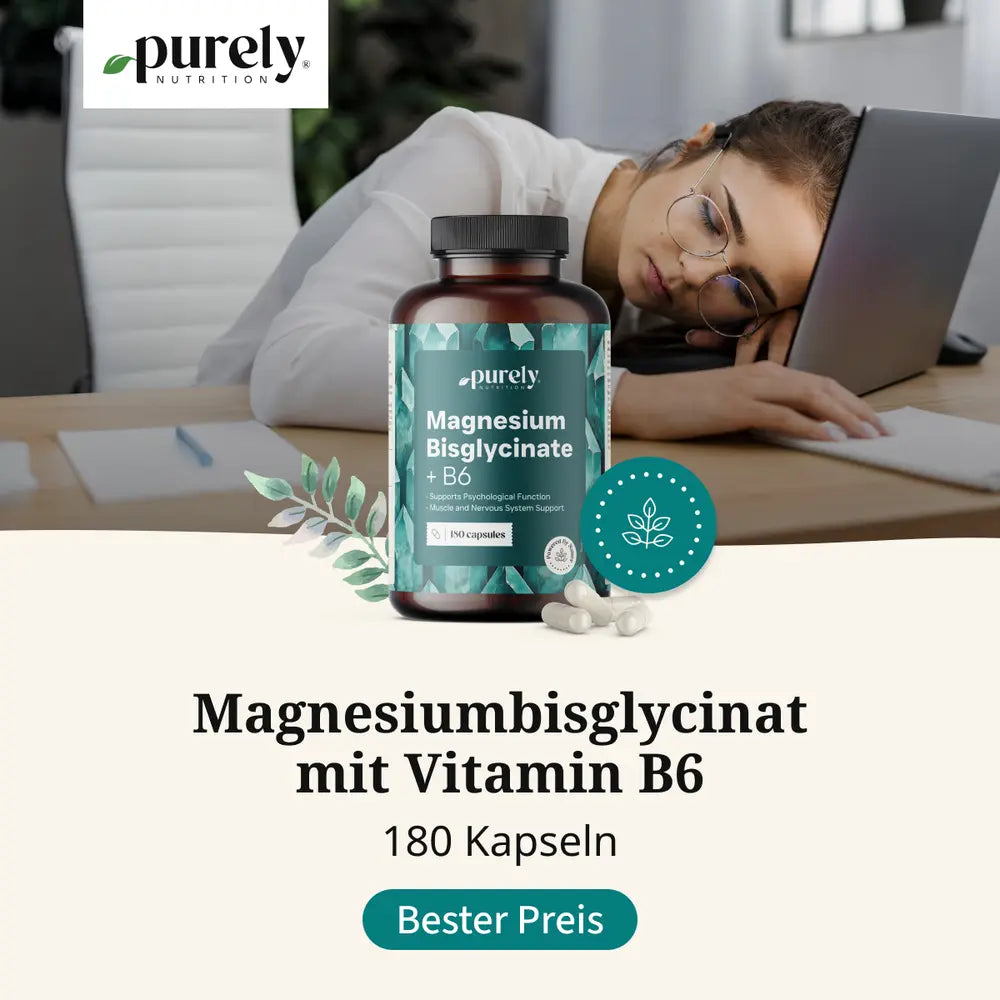 Purely Magnesiumbisglycinat mit Vitamin B6 · 180 Kapseln – Bild 4