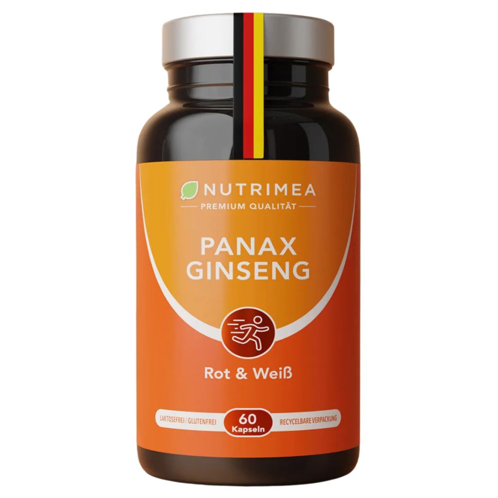 Nutrimea Panax Ginseng · Roter & Weißer Ginseng · 400 mg Extrakt · 60 Kapseln