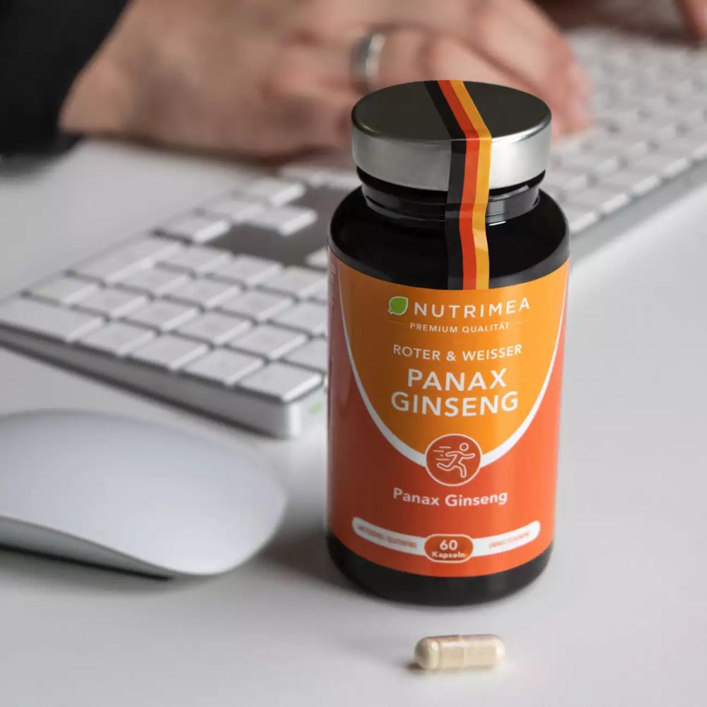 Nutrimea Panax Ginseng · Roter & Weißer Ginseng · 400 mg Extrakt · 60 Kapseln – Bild 3