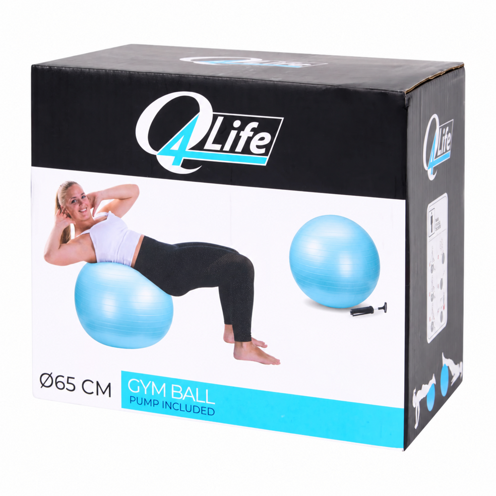 Q4Life | Gymnastikball 65 cm - Set mit Pumpe