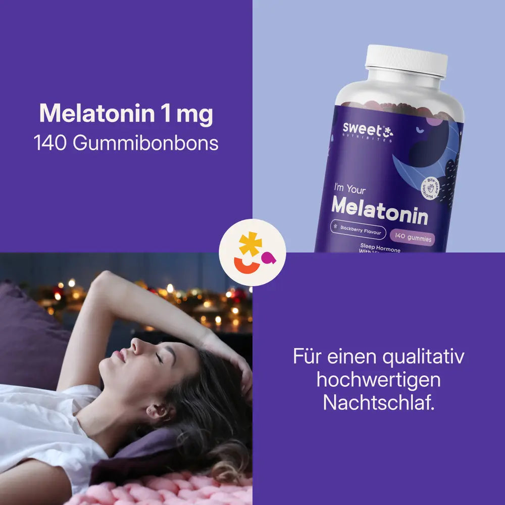 Sweet Nutribites Melatonin 1 mg · Gummibonbons mit dem natürlichen Hormon · 140 Gummibonbons – Bild 4