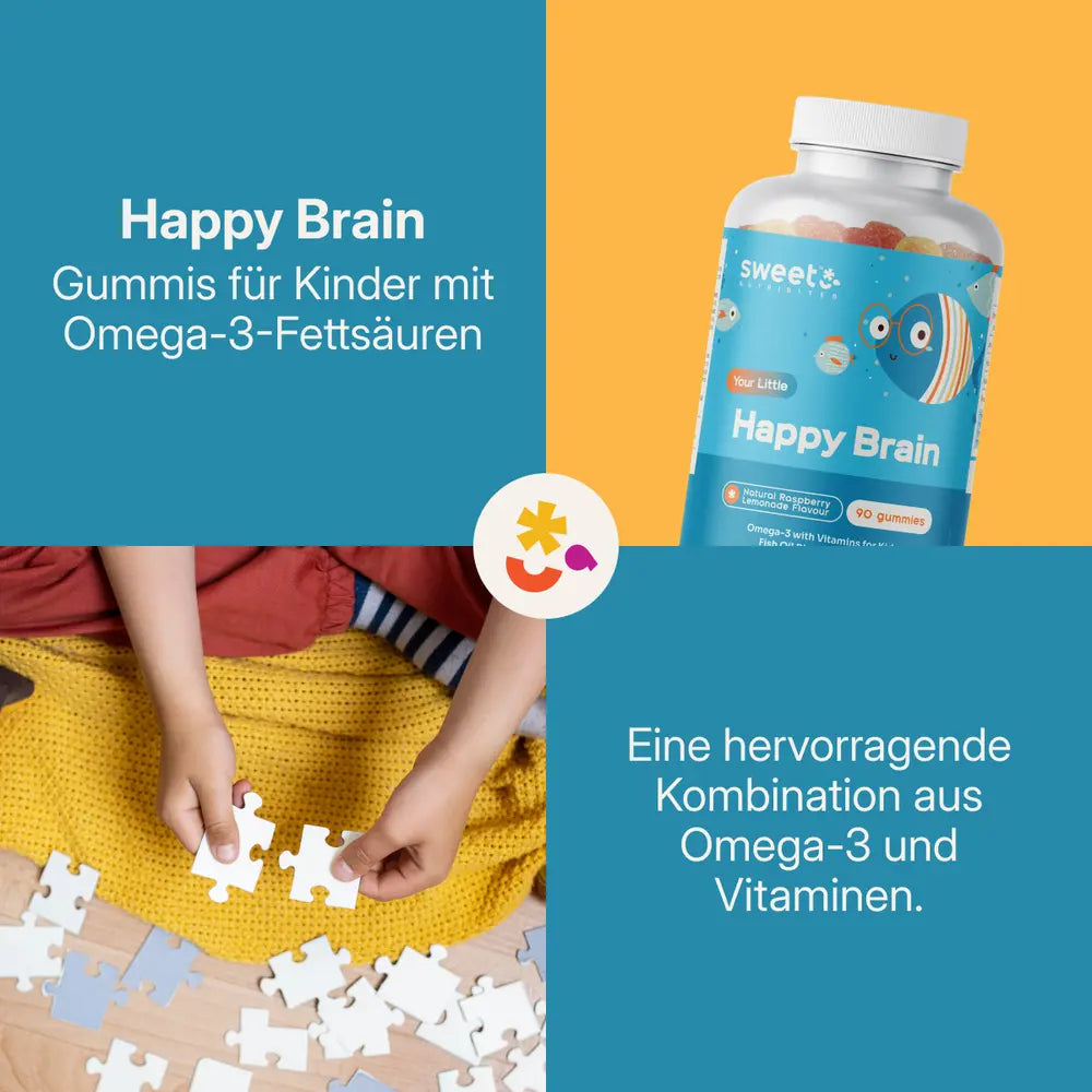 Sweet Nutribites Happy Brain · Gummis für Kinder mit Omega-3 · 90 Gummibonbons – Bild 4
