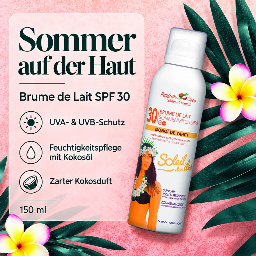 Soleil des Iles | Sonnenschutz-Milchspray mit Kokosduft - SPF30 – Bild 2