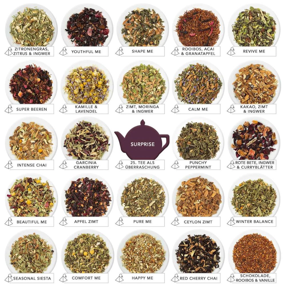 English Tea Shop | Teebuch Adventskalender "Wellness" mit Schleife - 25 Pyramidenbeutel
