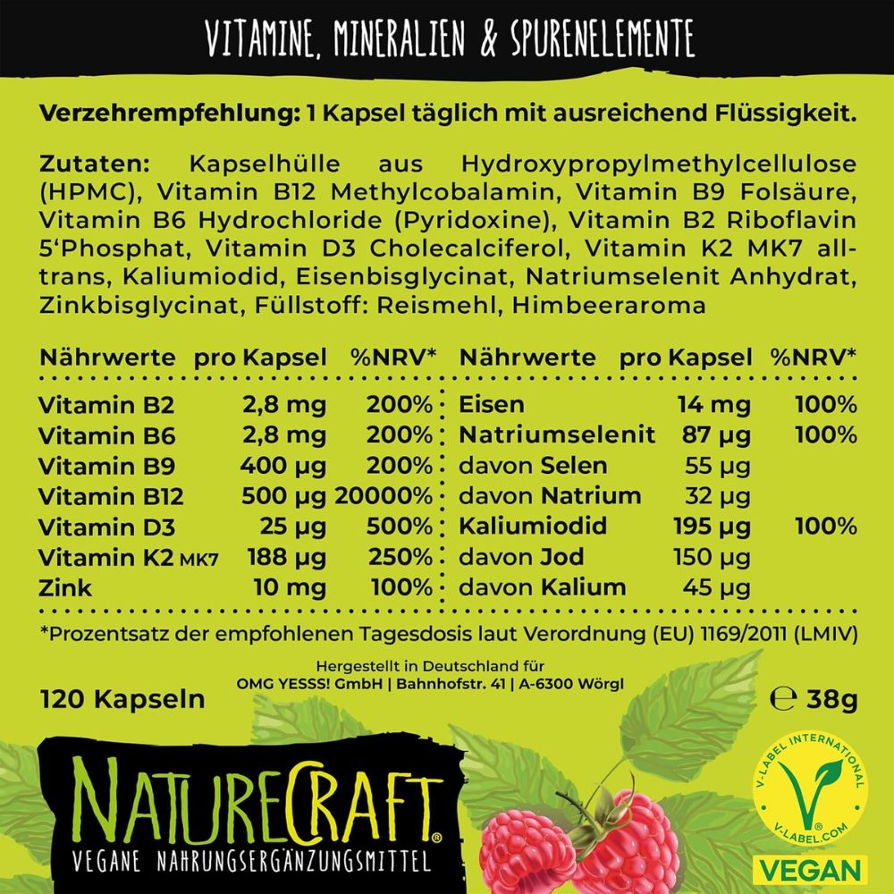NatureCraft Vegan All-In-One · 120 kapseln – Bild 4