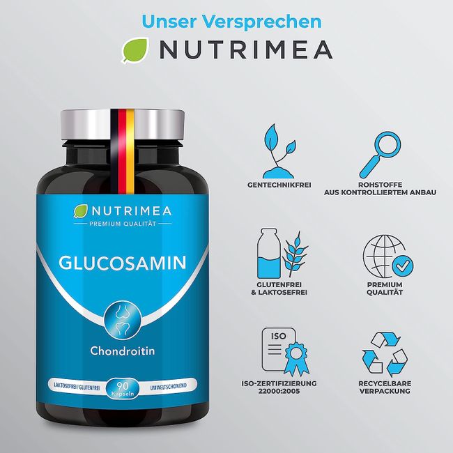 Nutrimea Glucosamin & Chondroitin Hochdosiert + MSM + MANGAN · 90 Kapseln – Bild 5