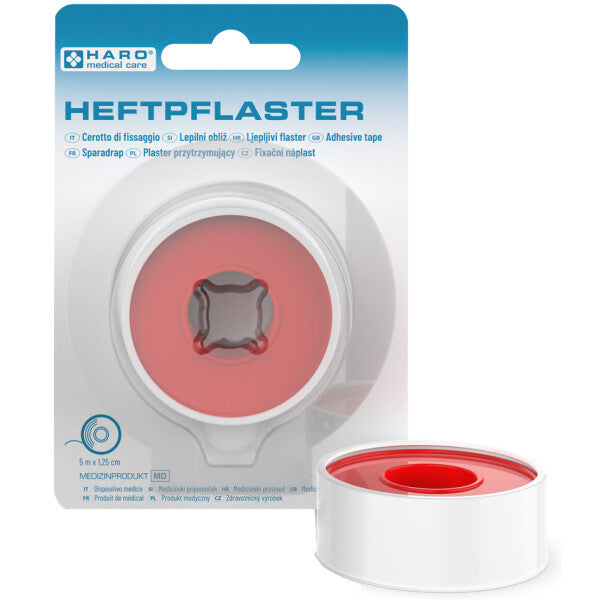 Haro Heftpflasterrolle zur Fixierung von Verbänden · 5 m x 1,25 cm – Bild 2