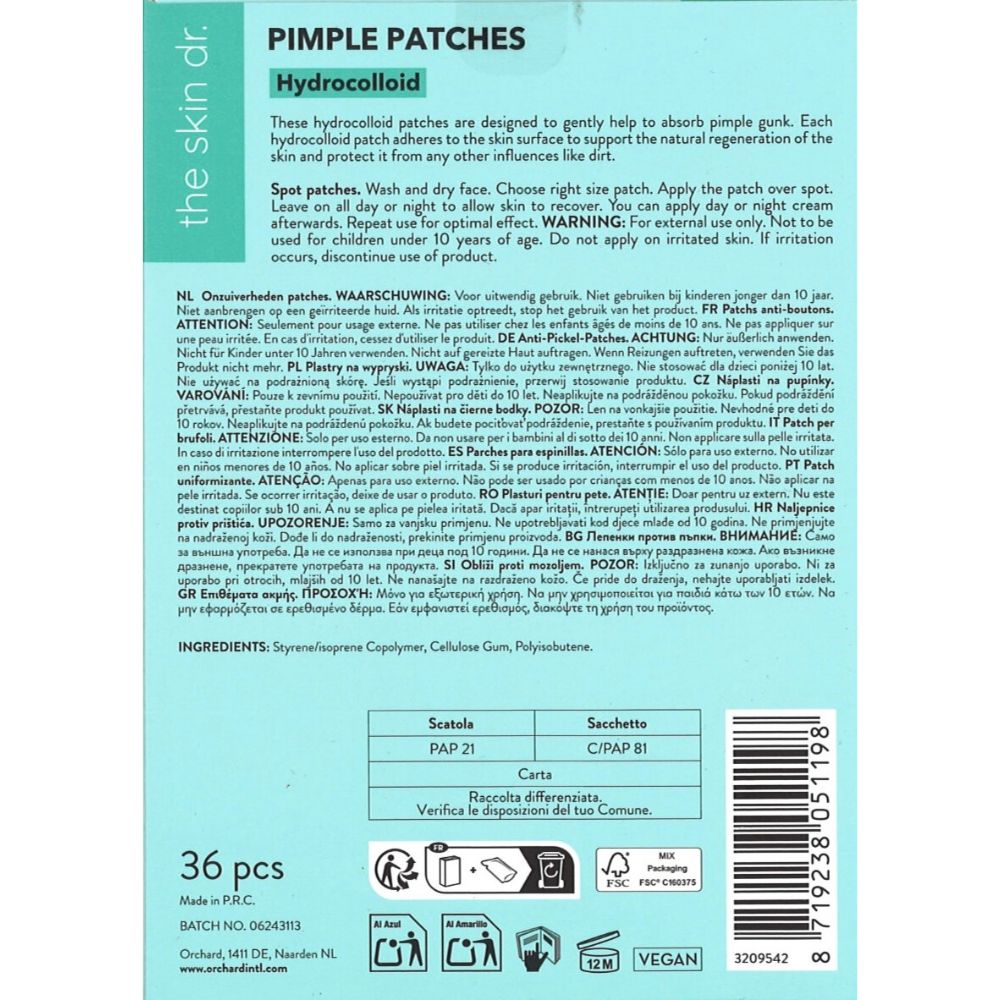 The Skin Dr. Hydrocolloid Pickel Pflaster · 36 Stück Anti-Pickel Patches – Bild 3