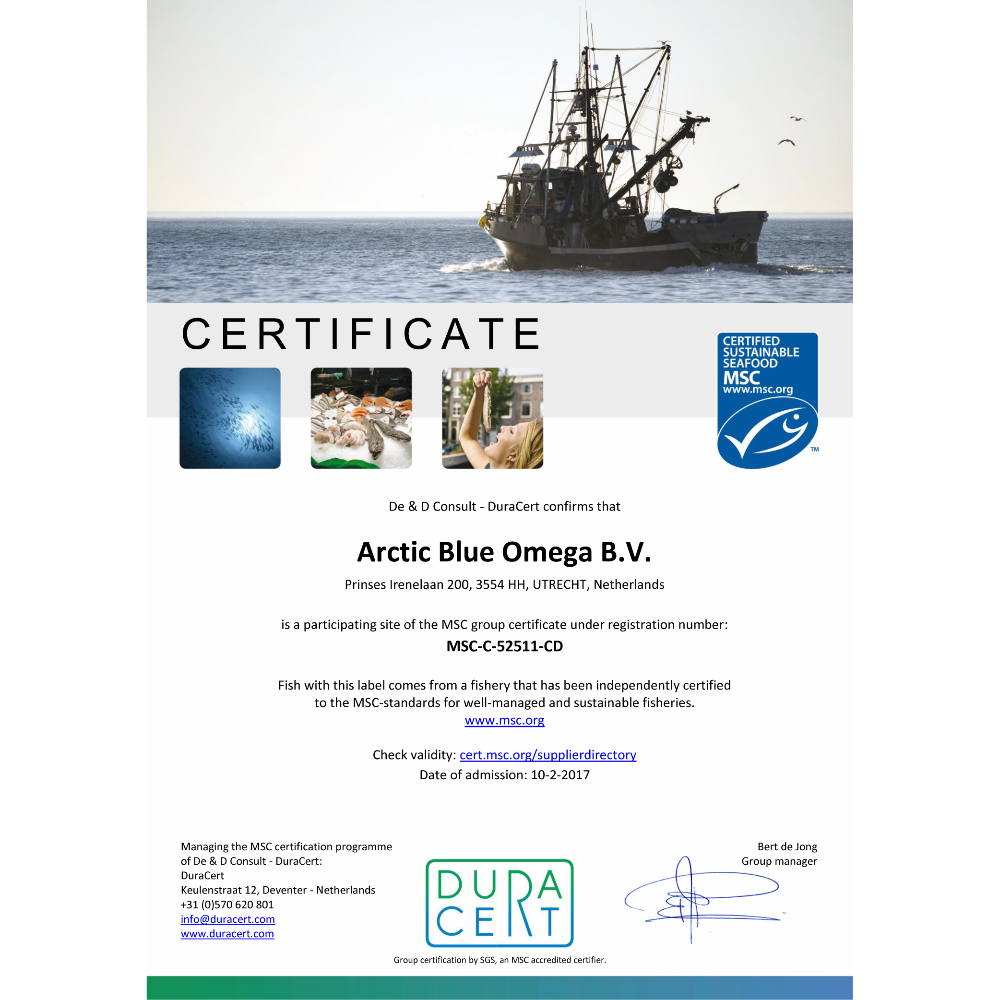 Arctic Blue | Omega 3 DHA- und EPA-Fischöl - MSC (60 kleine Kapseln)