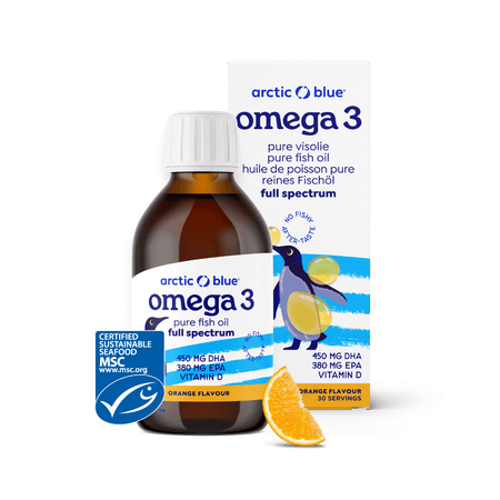 Arctic Blue | Omega 3 DHA- und EPA-Fischöl für Kinder mit Vitamin D3 - MSC (150 ml Flasche)