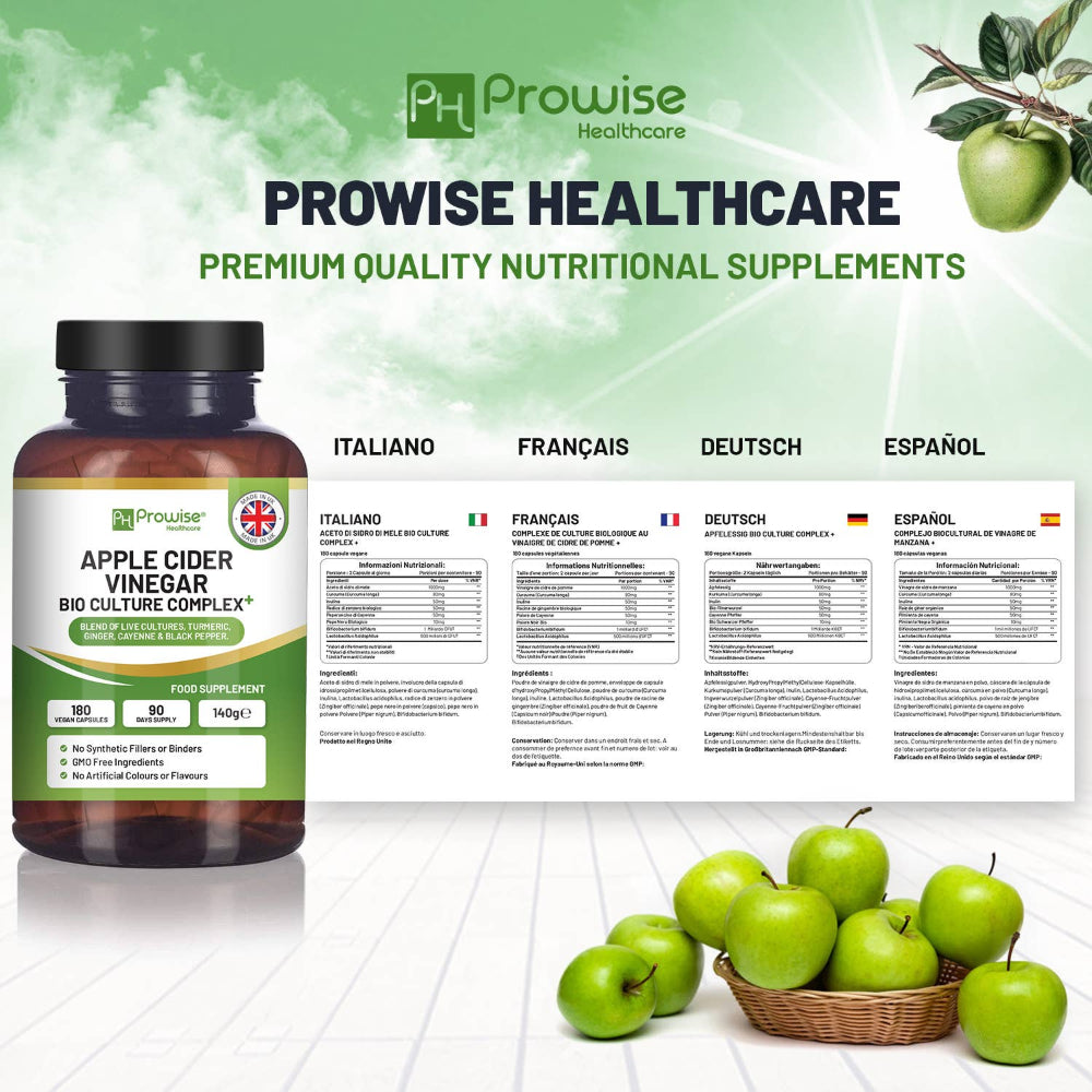 Prowise Healthcare Apfelessig-Komplex 1300 mg · 180 Kapseln – Bild 4