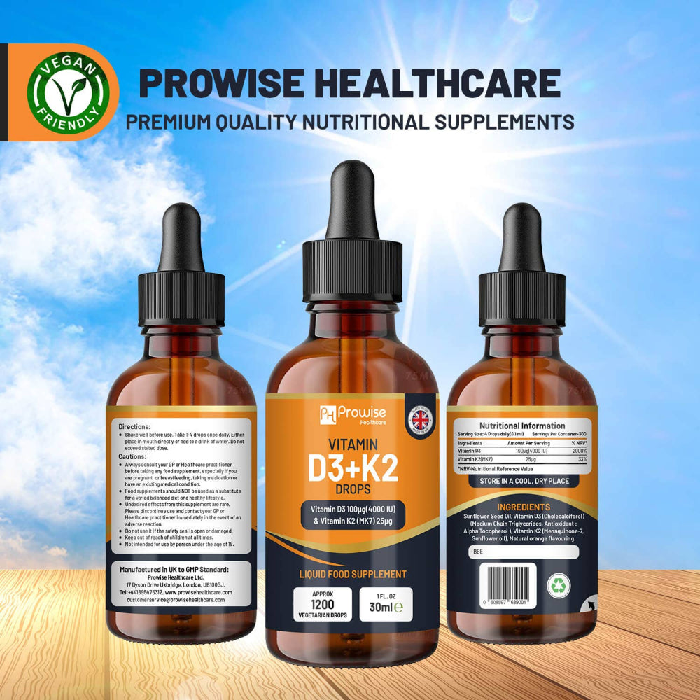 Prowise Healthcare Vitamin D3 4000 IE + K2 MK7 25 µg Tropfen · 30ml – Bild 4