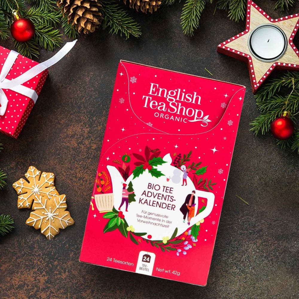 English Tea Shop | Adventskalender "Elfen-Dorf" - Rot - 24 einzeln verpackte BIO-Tees
