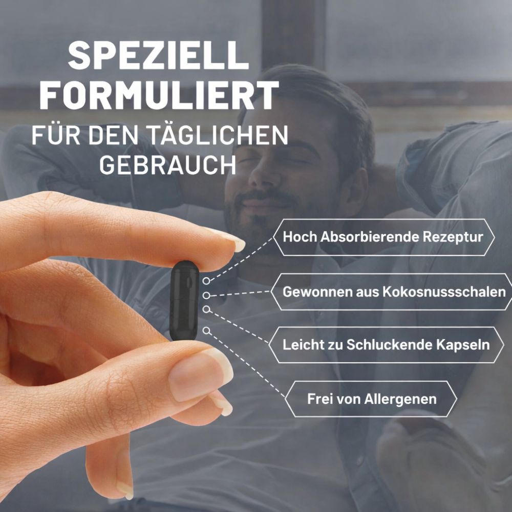 Prowise Healthcare Aktivkohle-Kapseln 2000 mg · 200 vegane Kapseln – Bild 4